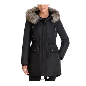 BCBG Black Hooded Winter Parka